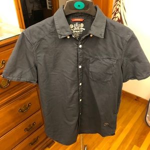 Buffalo jeans casual button down navy blue